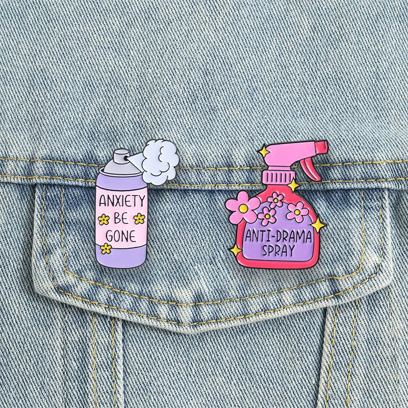 Anti-Drama Spray Enamel Pins