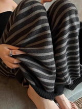 Contrast Stripped Wide Leg Pants