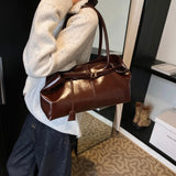 Corporate Girl Shiny Leather Shoulder Bag