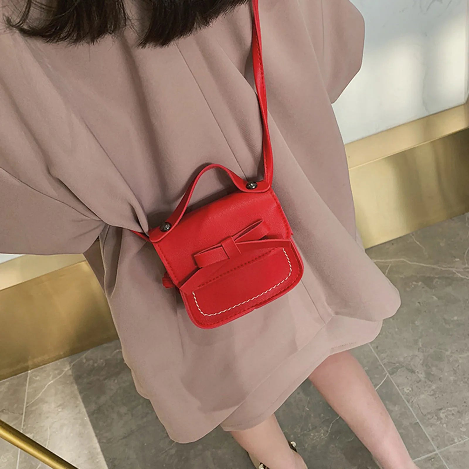 Cute Leather Bow Messenger Bag