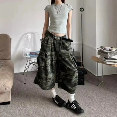 Y2K Camo Cargo Jorts