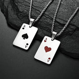 Stainless Steel Poker Card Necklaces