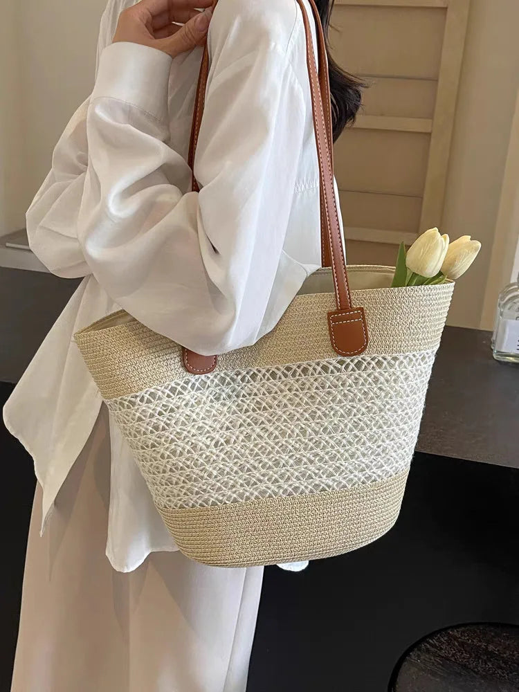 Large Basket Shape Shoulder Bag