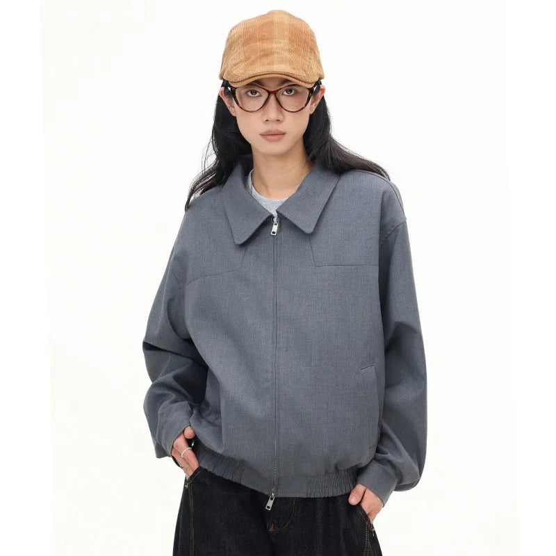 Stylish Gray Varsity Jacket