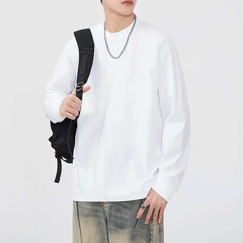 Solid Color Long Sleeve Casual T-Shirt