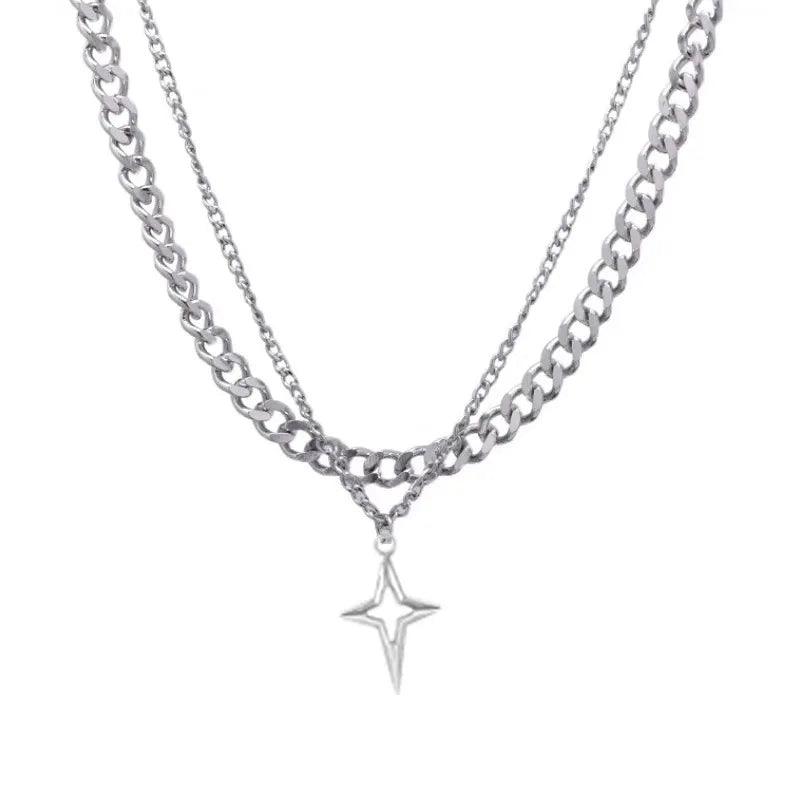 Y2K Cuban Star Necklace