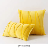 Orange Stripe Velvet Throw Pillow Cover