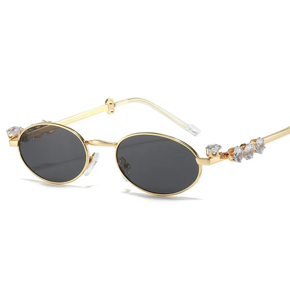 Bling Rhinestone Oval Sunglasses