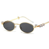 Bling Rhinestone Oval Sunglasses