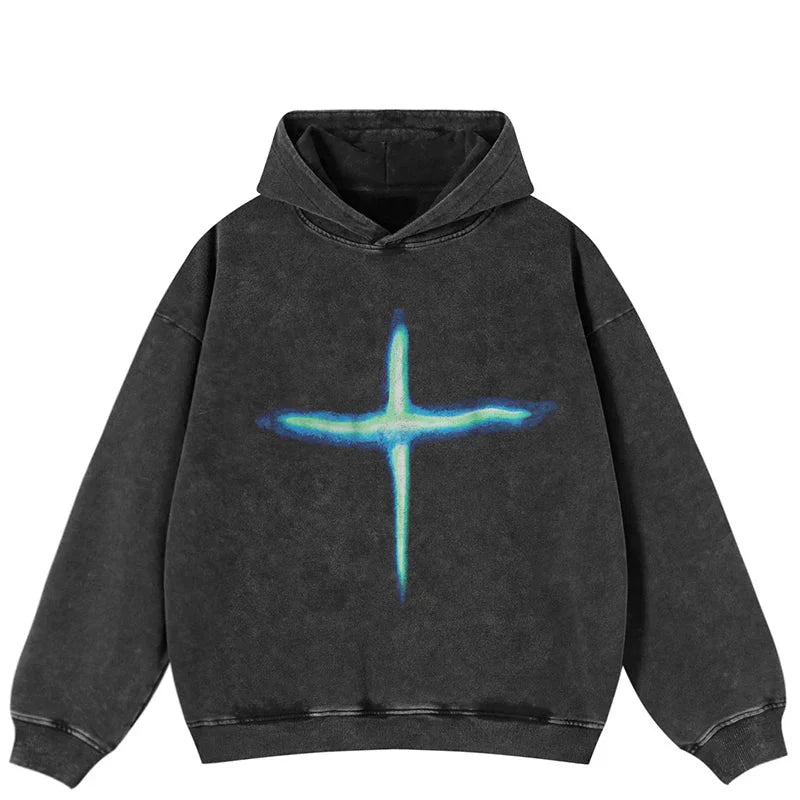 Cyper Shiny Star Grafik-Kapuzenpullover