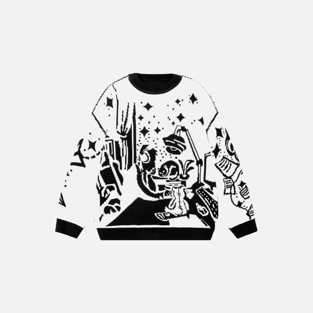 Y2K Cartoon Print Sweater