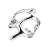 Vintage Silver Irregular Geometric Open Rings