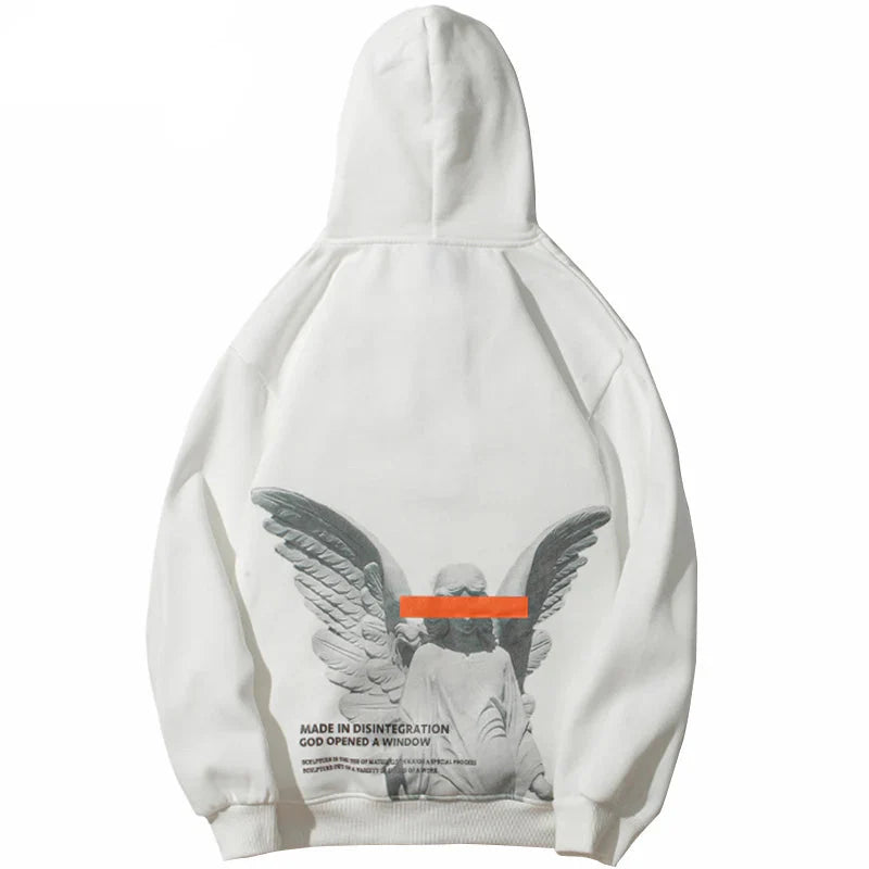 Angel God Printed Fleece Hoodie