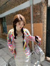 Colorful Crochet Knitted Hollow Cardigan