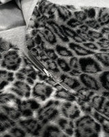 Retro Leopard Print Loose Zipper Hoodie