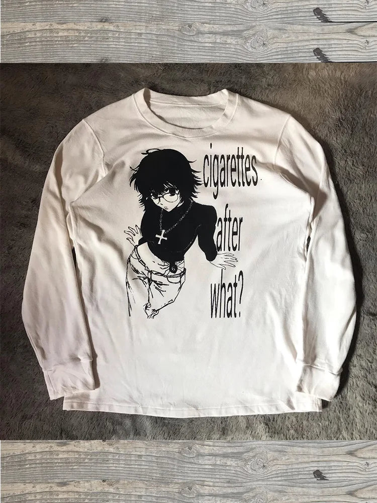 Retro Long Sleeve Cute Anime T-shirt