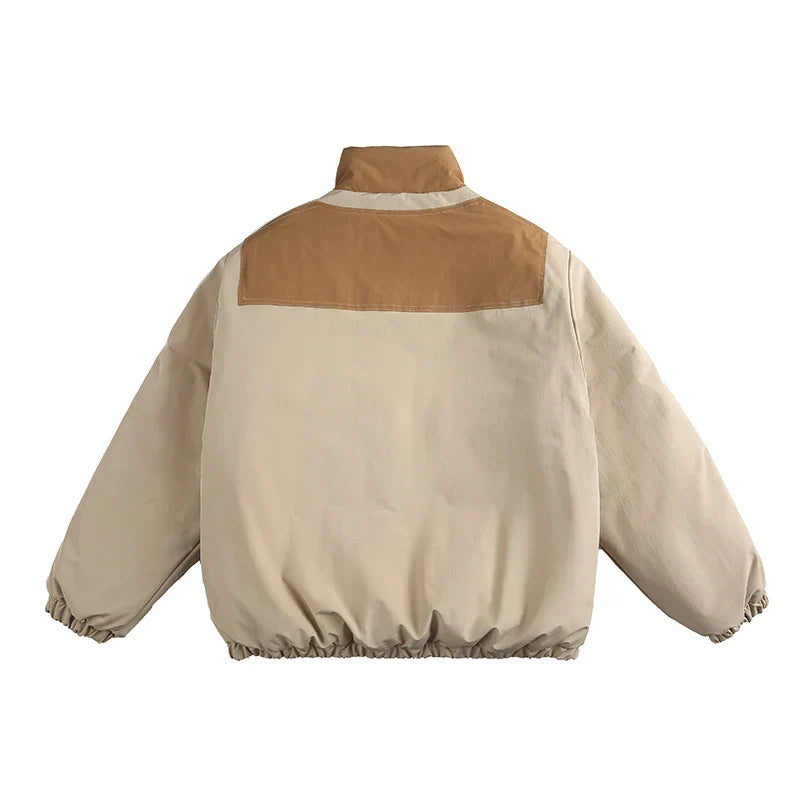 Loose Padded Patchwork Puffer Jacket