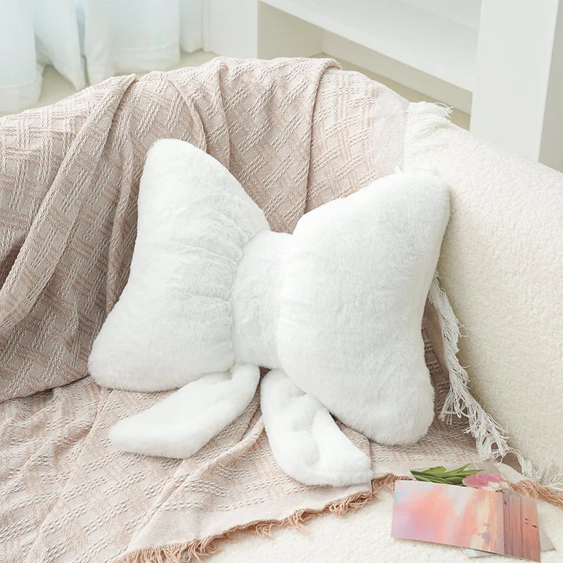 Pink Bow Ribbon Couch Pillow