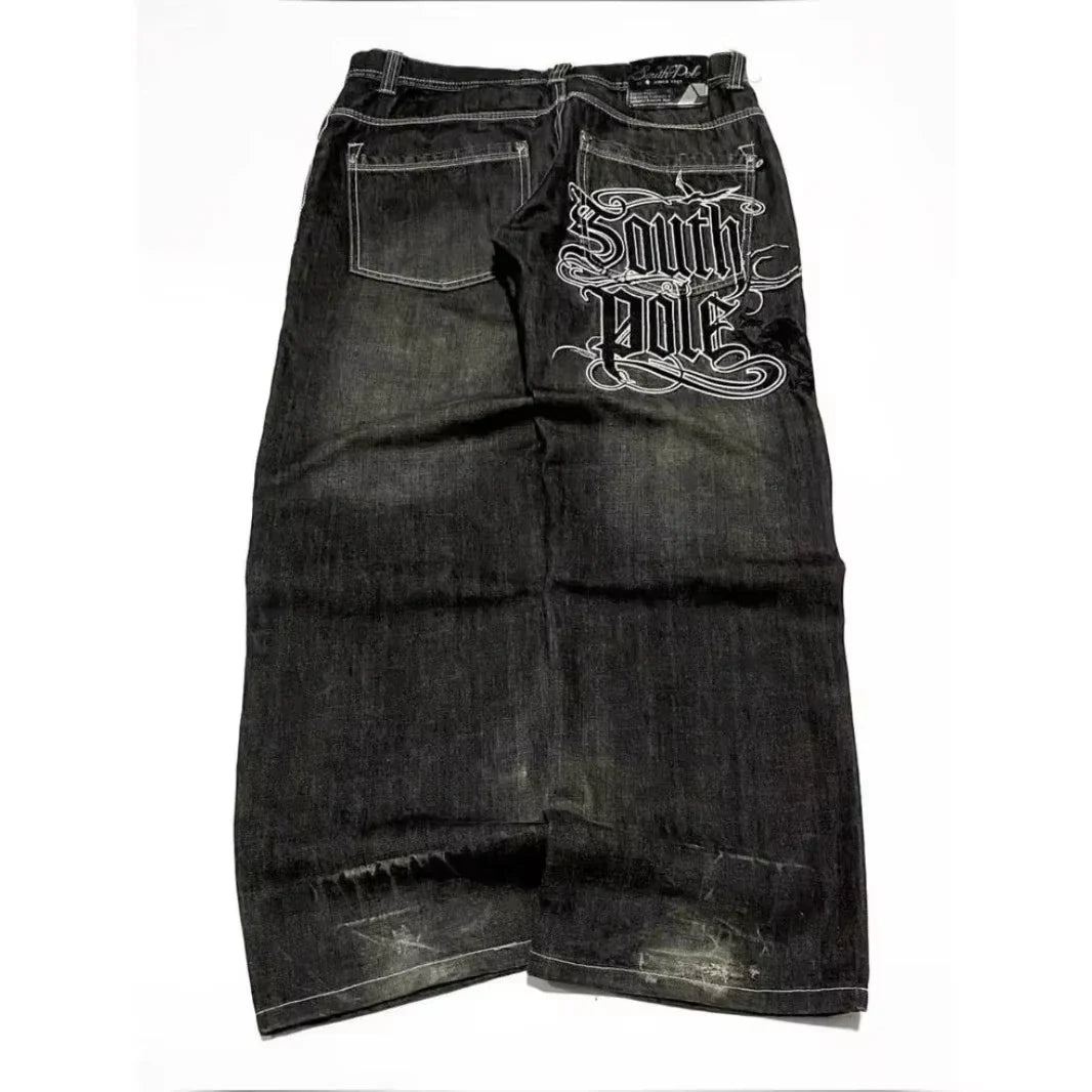 Y2K Edgy Jeans mit weitem Bein