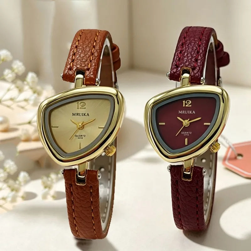 Y2K Triangle Women Leather Watch