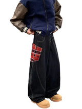 OG Red Plaid Washed Black Jeans