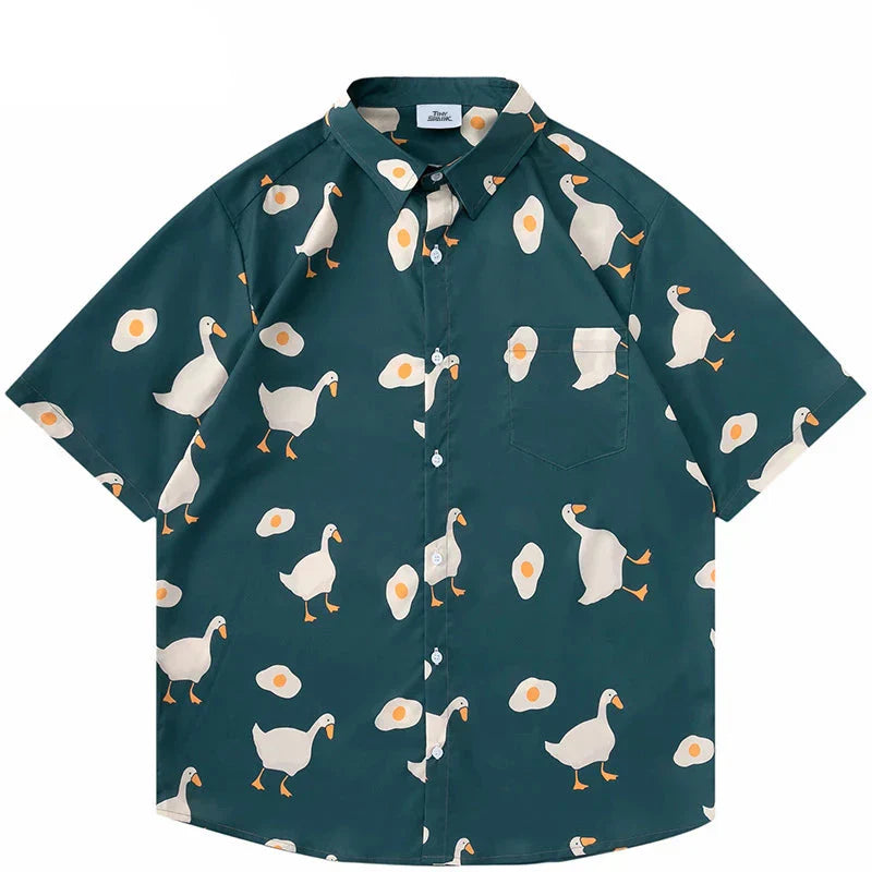 Camiseta de manga corta con diseño de huevo de pato divertido y Weird Core