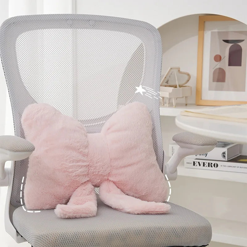 Pink Bow Ribbon Couch Pillow