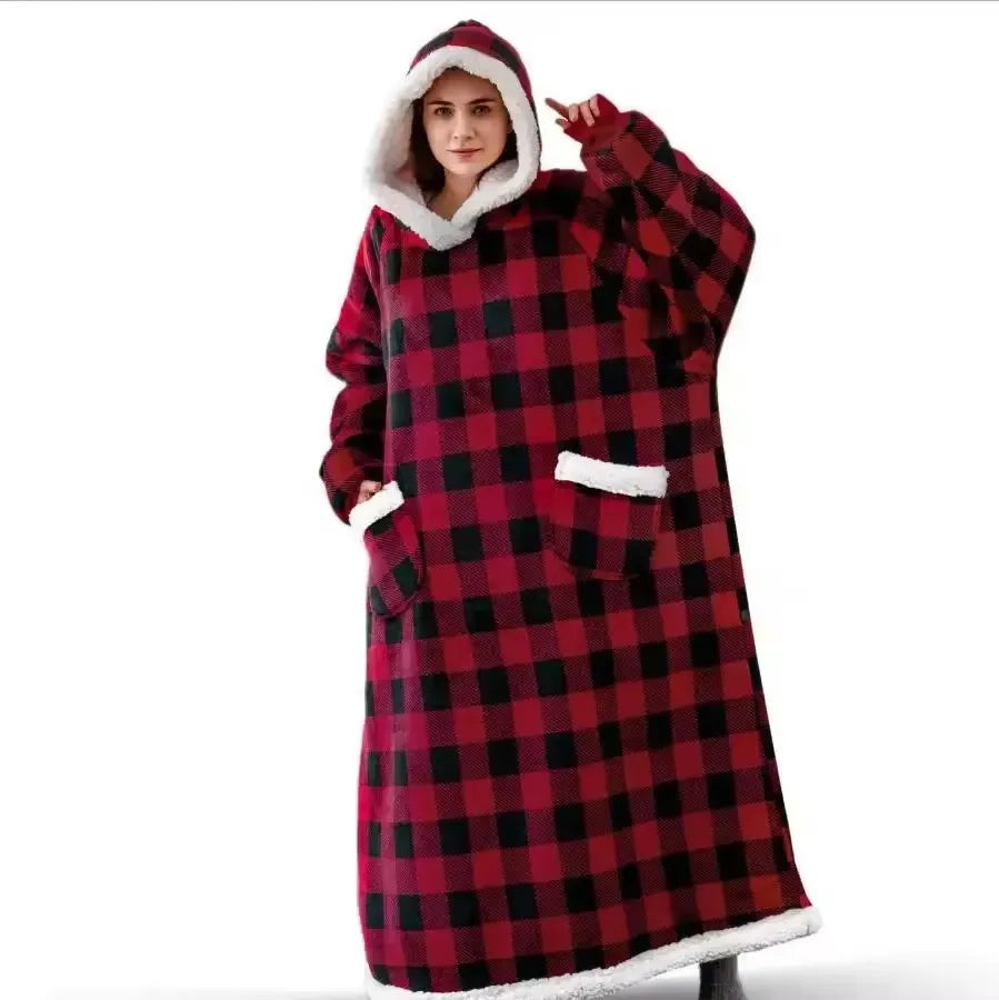 Christmas Flannel Hooded Blanket Pyjamas