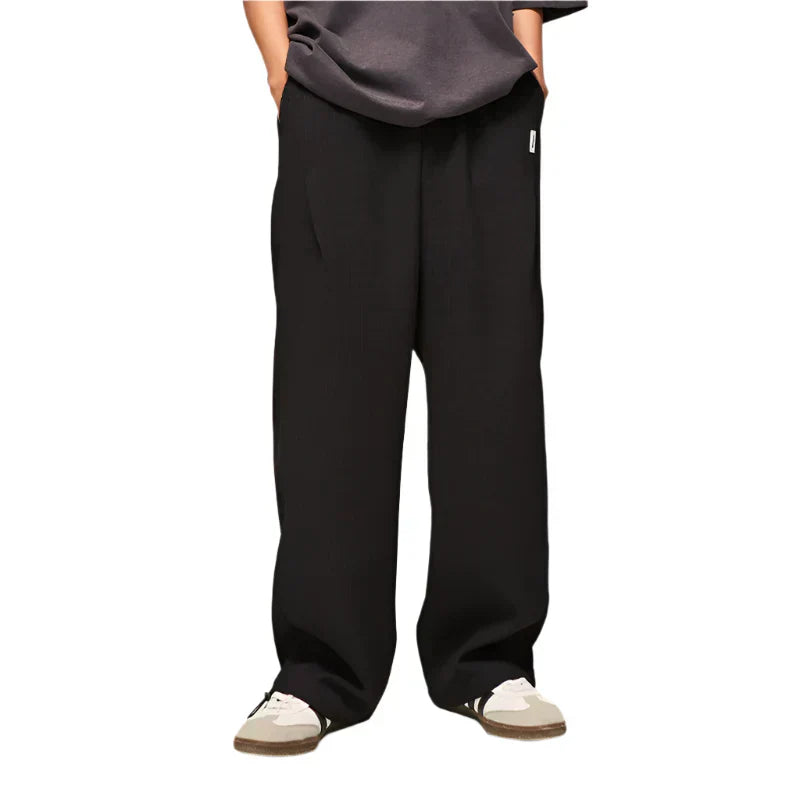Polyester Solid Color Wide Leg Sweatpants