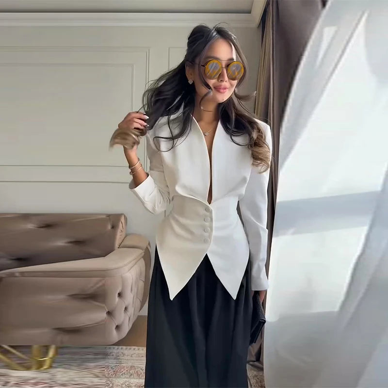 Women Single Breasted Blazer