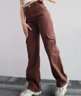 Wide Leg Solid Color Carago Pants