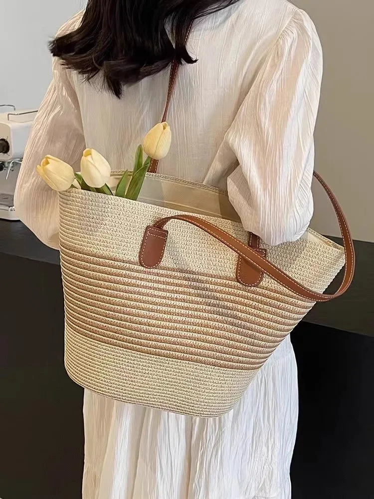 Large Basket Shape Shoulder Bag