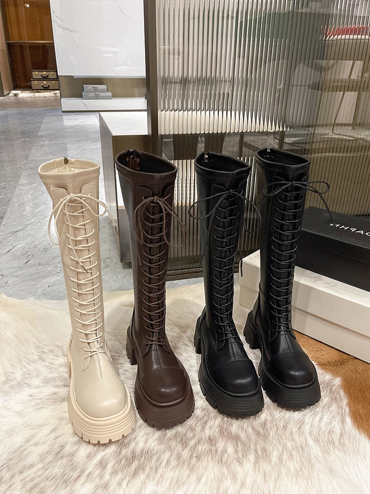 Lolita Zipper Thick Sole Zipper Boots