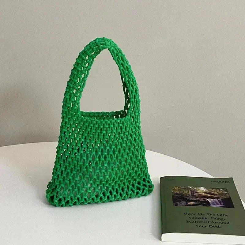 Knitting Crochet Tote Bags Summer Hand Woven