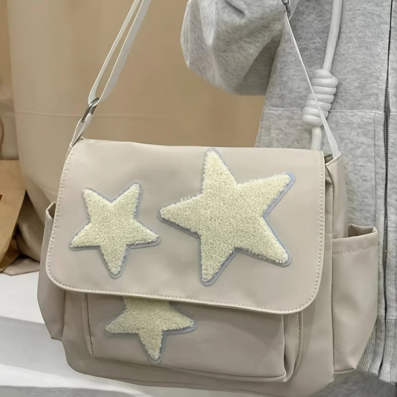 Star Print Patchwork Shoulder Bag