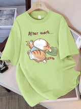 Camiseta de mujer con gato perezoso y soñoliento
