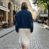 High Collar Vintage Blue Women's Denim Jacket