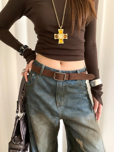 Classic Suede Leather Belt