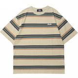 Striped Print Cotton T-Shirt