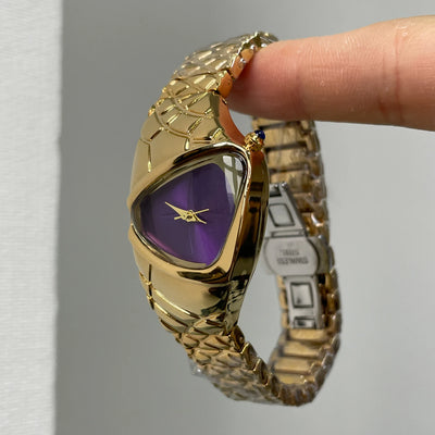 Women Purple Triangle Quartz Watch