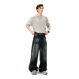 Sandblasted Straight Leg Jeans