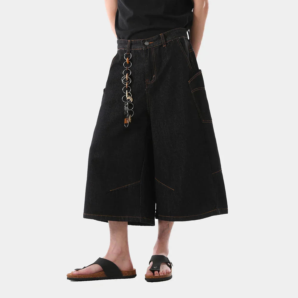 Retro American Loose Fit Cropped Jort