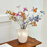 Vintage Vase with Butterfly Flower Branches