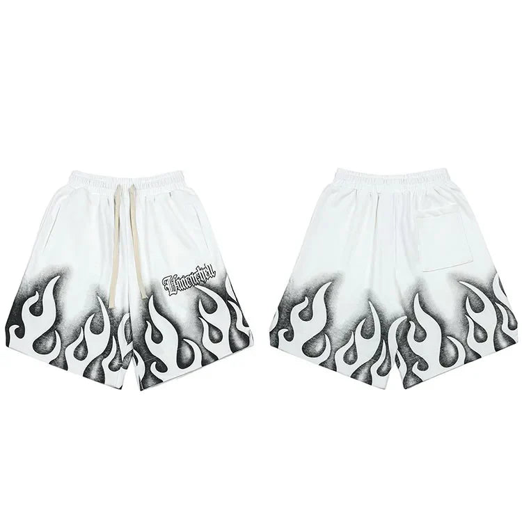 Fire Flame Printed Summer Short