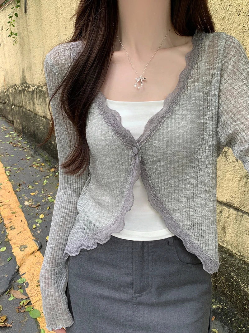 Ribbed Knitted Open Front Cardigan