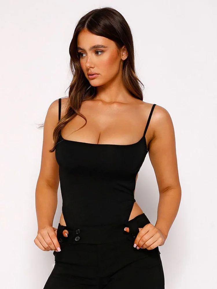 Y2K Cut Out Bodysuit Top