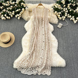 Handmade Knitted Crochet Cardigan Button