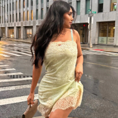 Jacquard Satin Cami Mini Dress