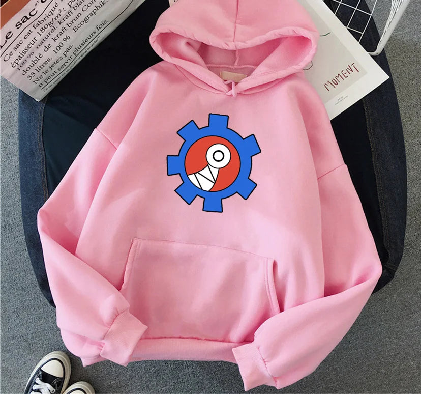 Vibrant Yellow Anime Skater Hoodie