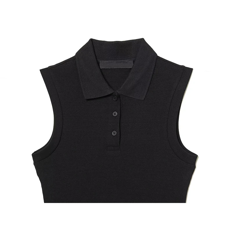 Elegant Black Long Tank Dress